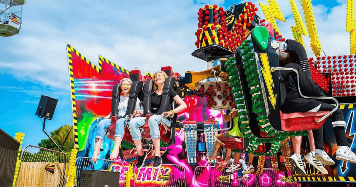 girls on an amusement ride